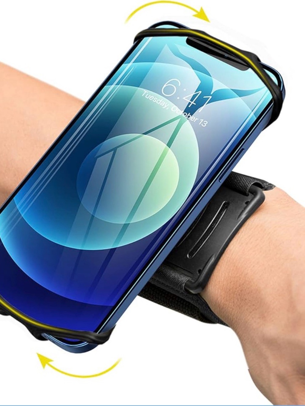 Wristband phone holder